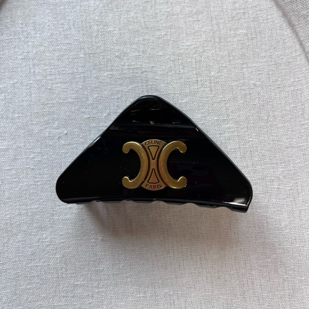 Urban Outfitters Black Hair Clip with Gold Accent